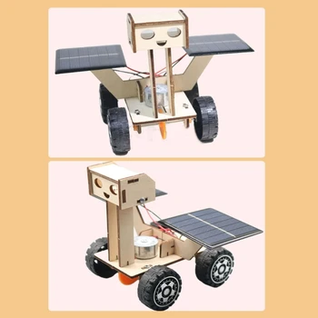 Деревянная игрушка-автомобиль на солнечной энергии, наборы для научных экспериментов STEM для мальчиков U4LD 1