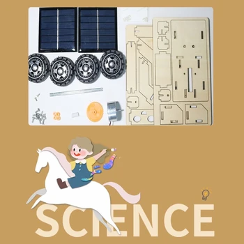 Деревянная игрушка-автомобиль на солнечной энергии, наборы для научных экспериментов STEM для мальчиков U4LD 2