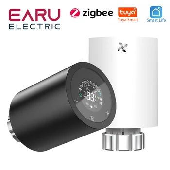 Привод радиатора Tuya Smart ZigBee TRV Программируемый термостатический клапан радиатора, приложение для дистанционного управления температурой, Поддержка Alexa