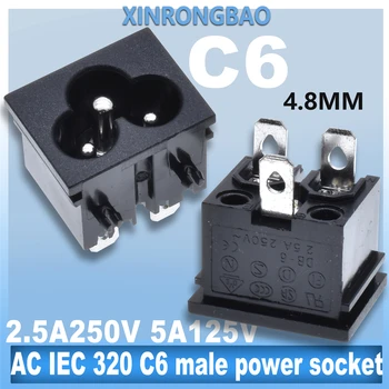 AC 4,8 мм 3-контактное напряжение AC IEC 320 C6 штекерная розетка 3pin черный сварочный терминал micky mouse штекерная розетка AC2.5A250V