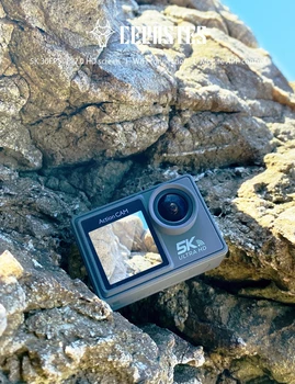 Экшн-камера 5K WiFi с защитой от встряхивания 4K 60 кадров в секунду с двойным экраном 170 ° Широкоугольная 30-метровая водонепроницаемая спортивная камера с дистанционным управлением