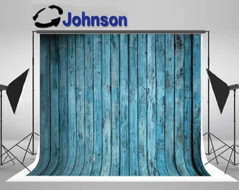 JOHNSON Blue Поддельные твердые деревянные Винтажные фоны в гранжевых пятнах В деревенском стиле Высококачественная компьютерная печать деревянных фонов