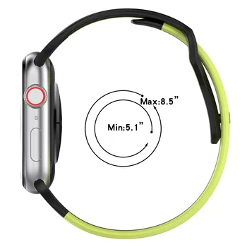 Двухцветный Силиконовый Ремешок Для Apple Watch Band 44мм 40мм 45мм 49мм 41мм 38мм 42мм браслет iwatch series se 7 3 6 8 ultra band 4