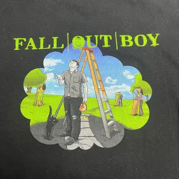 Винтажная футболка Fall Out Boy Black Clouds & Underdogs Tour Band с длинными рукавами CB713