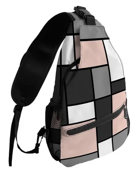 Геометрические фигуры, румяно-розовые Абстрактные нагрудные сумки для женщин, мужчин, водонепроницаемые сумки-мессенджеры, дорожная спортивная сумка через плечо на одно плечо