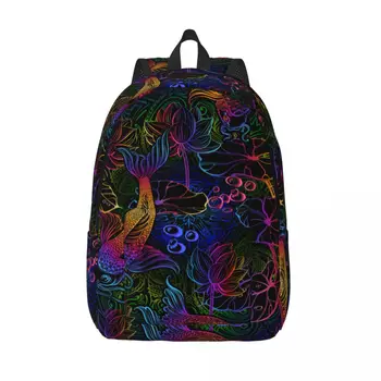 Рюкзак с разноцветными мандалами, Пейсли, Лотосом и карпами, Мужской рюкзак для школьников, Женский рюкзак для ноутбука большой емкости