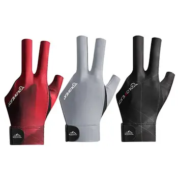 Бильярдные перчатки с тремя пальцами, эластичные снукерные нескользящие Дышащие бильярдные перчатки для левой руки, любительские тренировочные перчатки для бильярда 0