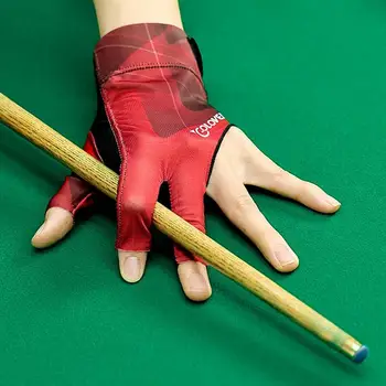Бильярдные перчатки с тремя пальцами, эластичные снукерные нескользящие Дышащие бильярдные перчатки для левой руки, любительские тренировочные перчатки для бильярда 2