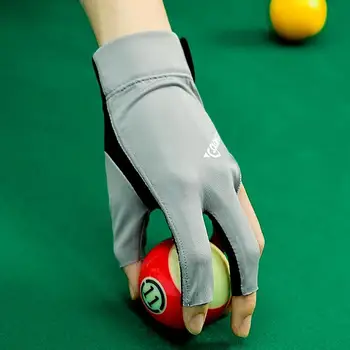 Бильярдные перчатки с тремя пальцами, эластичные снукерные нескользящие Дышащие бильярдные перчатки для левой руки, любительские тренировочные перчатки для бильярда 3