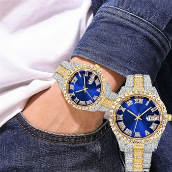 Высококачественные роскошные модные высококачественные мужские кварцевые часы Mantianxing с бриллиантовым стальным поясом, мужские деловые спортивные часы в стиле ретро