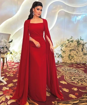 Высококачественное Квадратное Платье-Футляр Celebrity Evening Fold С Драпировкой Из Атласа Для выпускного вечера 2023 роскошное платье в арабском стиле