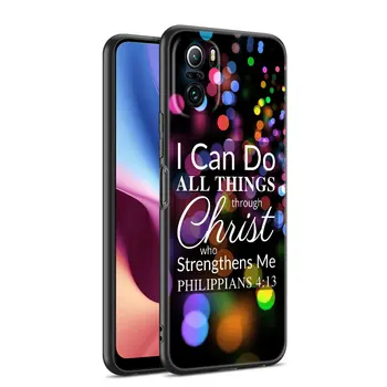 Библейский Стих К Филиппийцам Иисус Христос Христианский Чехол Для Xiaomi Mi POCO X3 NFC GT M4 M3 12 11T 10T Pro A3 11 Lite NE 5G 11i F3 5