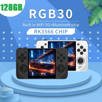 Горячая Игровая консоль RGB30 в стиле Ретро 16G + 128G 4,0 Дюймов 720X720 С Четырехъядерным процессором 5 ГГц Wifi + Bluetooth 4100 мАч Ручной Игровой контроллер