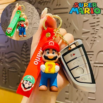 Брелок Super Mario Bros, аниме-кукла, брелок для ключей от машины, брелок для женщин, мультяшный рюкзак, подвеска, креативные украшения для детских игрушек, подарки 0