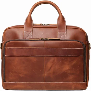 Роскошная мужская сумка из натуральной кожи, дорожный портфель, мужская 15,6-дюймовая сумка для ноутбука, мужская сумка на плечо из натуральной воловьей кожи