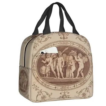 Брак Психеи и Купидона Термоизолированная сумка для ланча Renaissance Angel Портативная сумка для ланча для школьного питания Bento Box