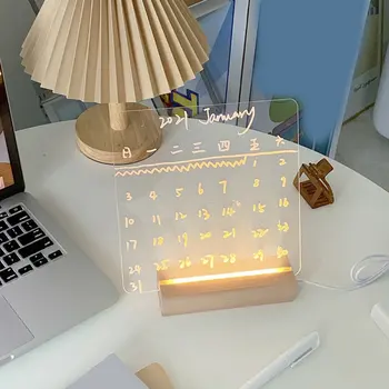 Деревянное Основание Светодиодной Лампы USB-Кабельный Переключатель Night Light 3D Led Основание Ночной Лампы Длинное Акриловое DIY Осветительные Аксессуары Собранное Основание
