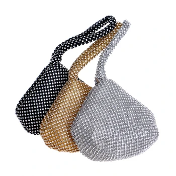 Стразы SEKUSA Женская Металлическая Вечерняя сумка-клатч Модная Женская Бриллиантовая Супер Мини-сумочка для свадебной сумки 3