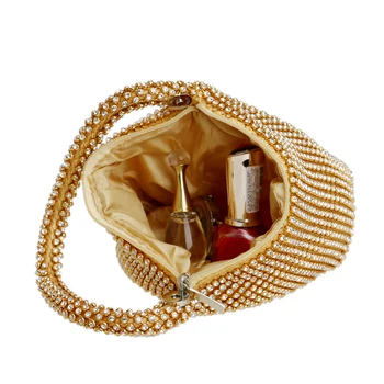 Стразы SEKUSA Женская Металлическая Вечерняя сумка-клатч Модная Женская Бриллиантовая Супер Мини-сумочка для свадебной сумки 4