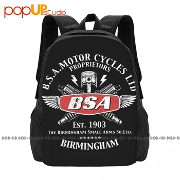 Bsa Мотоциклы Свечи зажигания Лицензированный Бирмингемский рюкзак для стрелкового оружия, креативная спортивная сумка большой емкости