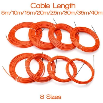 Оранжевое направляющее устройство 4 мм, нейлоновый электрический кабель, толкающие съемники, воздуховод, змеиная удочка, рыбная лента, проволока 0