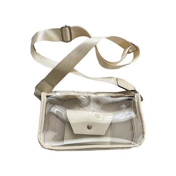 Женская прозрачная сумка через плечо из ПВХ, прозрачная концертная спортивная сумка через плечо, сумка с кошельком из искусственной кожи 517D