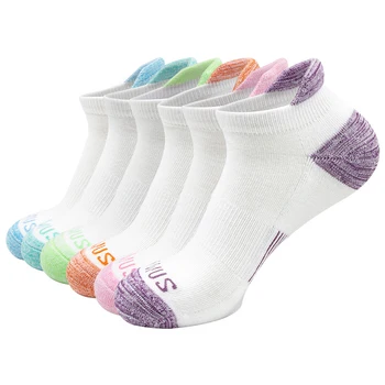 6 пар женских спортивных носков, махровые дышащие Модные нескользящие невидимые хлопчатобумажные носки, Носки для бега по щиколотку, быстросохнущие Размеры 37-42