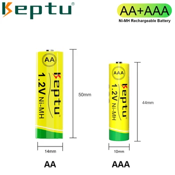 KEPTU 1,2 В NI-MH aa aaa аккумуляторная батарея AA 2200 мАч AAA 900 мАч Истинной емкости aa aaa батареи + Умное Быстрое зарядное устройство AA /AAA 3