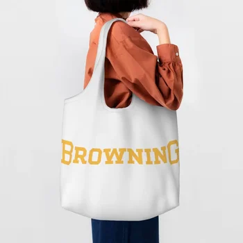 Симпатичные сумки-тоут Browning для покупок многоразового использования, холщовая сумка для покупок, сумка для фотосъемки