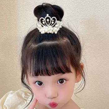 Lovley Японский горный хрусталь Элегантный головной убор принцесса Детский головной убор в корейском стиле веревка для волос Корона веревка для волос жемчуг