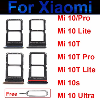 Держатель лотка для sim-карт для Xiaomi Mi 10 10T Lite Pro Mi10S Mi 10 Ultra Слот для лотка для IM-карт Гнездо адаптера Запасные Части для ремонта