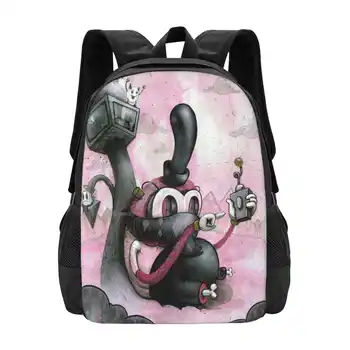 Модный дизайн с рисунком, дорожный ноутбук, школьный рюкзак, сумка, Низкопробный поп-сюрреализм, Изобразительное искусство, Микс медиа, Розовый, черный