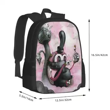 Модный дизайн с рисунком, дорожный ноутбук, школьный рюкзак, сумка, Низкопробный поп-сюрреализм, Изобразительное искусство, Микс медиа, Розовый, черный 2
