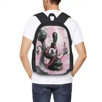 Модный дизайн с рисунком, дорожный ноутбук, школьный рюкзак, сумка, Низкопробный поп-сюрреализм, Изобразительное искусство, Микс медиа, Розовый, черный 5