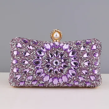 Цветочные акриловые женские клатчи с бриллиантами, роскошные жемчужные металлические женские маленькие вечерние сумочки с цепочкой, сумки через плечо 0