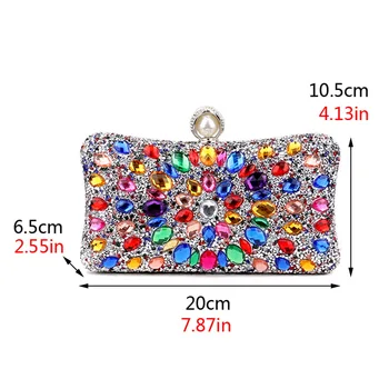 Цветочные акриловые женские клатчи с бриллиантами, роскошные жемчужные металлические женские маленькие вечерние сумочки с цепочкой, сумки через плечо 2
