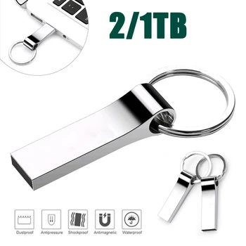 Флэш-накопители USB емкостью 2 ТБ с металлическим брелоком для ключей USB Flash Disk Pendrive Flash Memory Stick USB3.0 1