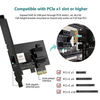 2X 2,5Gbase-T Pcie Сетевой адаптер I225V 2,5 G/1G/100 Мбит/с PCI Express Гигабитная Карта Ethernet RJ45 Сетевой адаптер Конвертер 2