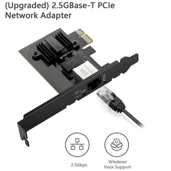 2X 2,5Gbase-T Pcie Сетевой адаптер I225V 2,5 G/1G/100 Мбит/с PCI Express Гигабитная Карта Ethernet RJ45 Сетевой адаптер Конвертер 5