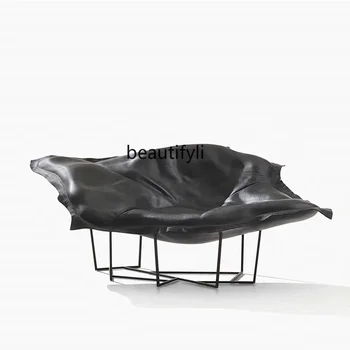 Стекловолокно Lotus Leaf Cloud Shape Кожаное Кресло Для Отдыха В Форме Облака Офис Продаж Гостиная Приемный Шезлонг