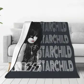 Фланелевое одеяло рок-группы KISS Starchild KISS Army V2, изготовленное на заказ Одеяло для кровати Диван-кушетка 150*125 см Одеяло