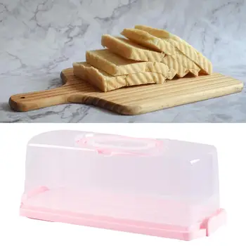 Прямоугольный держатель для тостов с герметичной пряжкой и крышкой, коробка для переноски, подставка для пищевых продуктов, пылезащитные хлебницы для кухонных вафель 0