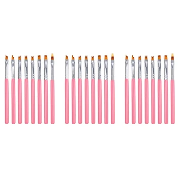 Набор цветных ручек для рисования 24шт, розовая ручка-лепесток, кисточка для ногтей, короткая кисточка для ногтей