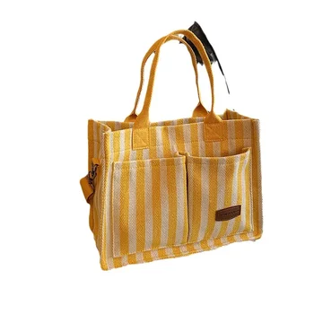Женская Холщовая сумка-тоут Большой емкости через плечо для женщин, Модная Женская сумка с Текстурированным 0