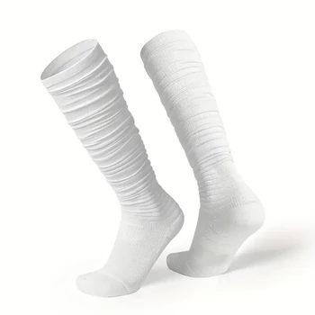 Носки с ворсом для поддержки лодыжек, носки для футбола фрисби с толстым полотенцем снизу, нескользящие износостойкие футбольные носки в складку, мужские