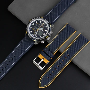 Силиконовый браслет для citizen Blue Angel Sky Eagle 2-го поколения JY8020/8078 с рисунком из углеродного волокна, нейлоновый ремешок для часов, цепочка 22 мм