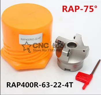 RAP400R 63-22-4T Диаметр резания торцевой фрезой под углом 75 градусов для пластин APMT1604