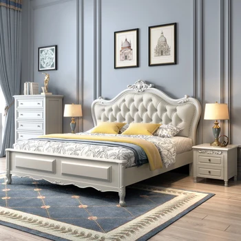 Современная Королевская роскошная двуспальная кровать King-Size с высоким изголовьем, Двуспальная кровать Twin, Детская Спальная кровать Camas, Супружеская мебель для спальни