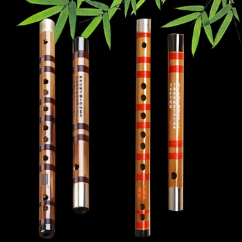Профессиональный китайский бамбуковый поперечный флейта Музыкальный инструмент C \ D \ E \ F \ G ключ с 6 отверстиями