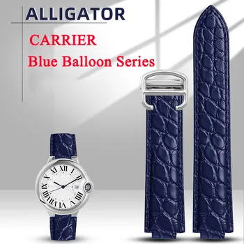 Ремешок из Крокодиловой Кожи Для Cartier blue balloon WSBB0025 W69012Z4 Выпуклый Ремешок Для Часов Для Мужчин и женщин Браслет 14x8 мм 16x8 мм 18x11 мм